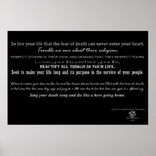 Tat des Wagemut-Gedichtes - Gedicht durch Tecumseh Poster