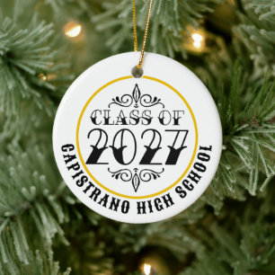 Tat-Style Gray Abschlussklasse 2027 Foto-Abschluss Keramik Ornament