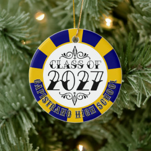Tat-Style Gray Abschlussklasse 2027 Foto-Abschluss Keramik Ornament