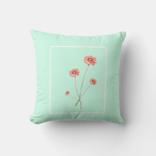Tatami Coussin de Fleur de Gerbera Rouge Pâle