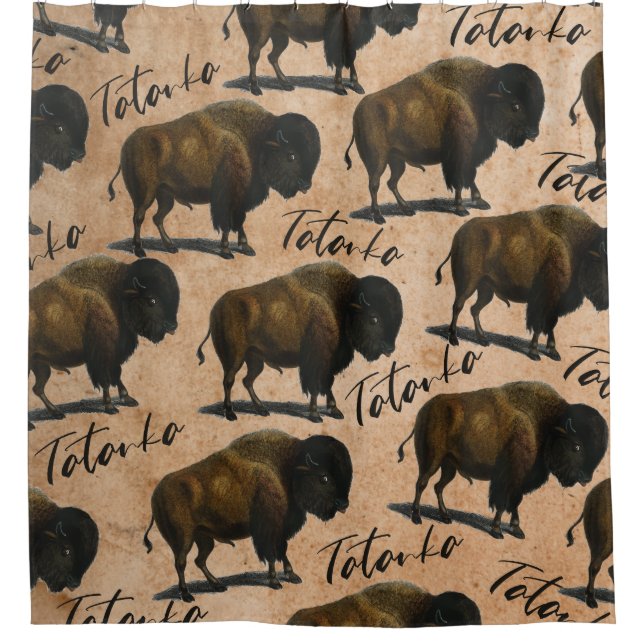 Tatanka Büffel-Bison-Duschvorhang Duschvorhang (Vorderseite)