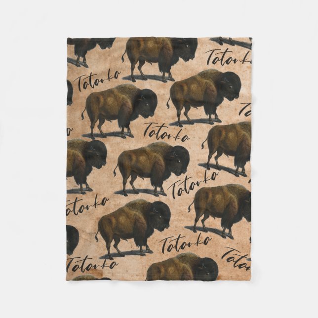 Tatanka Büffel-Bison-Western-Wohngestaltung Fleecedecke (Vorderseite)