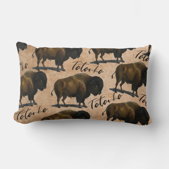 Tatanka Büffel-Bison-Western-Wohngestaltung Lendenkissen (Vorderseite)