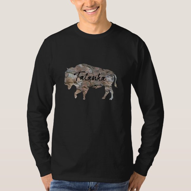 Tatanka Felsen-harter fester Steinbüffel-Bison T-Shirt (Vorderseite)
