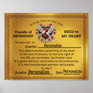 Taten an mein Herz Print, PERSONALISIEREN SIE DIES Poster