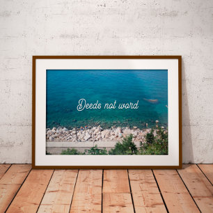 Taten nicht Wort inspirierendes Sprichwort Poster