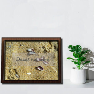 Taten nicht Worte inspirierend Sprichwort Foto Pos Poster