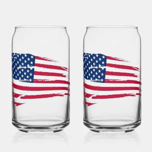 Tätige amerikanische Flagge Dosenglas