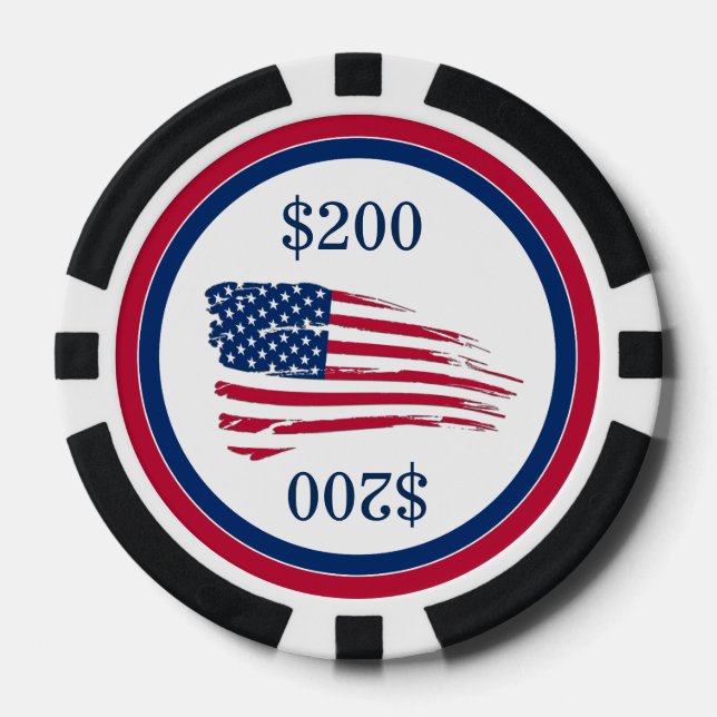 Tätige amerikanische Flagge Pokerchips (Vorderseite)