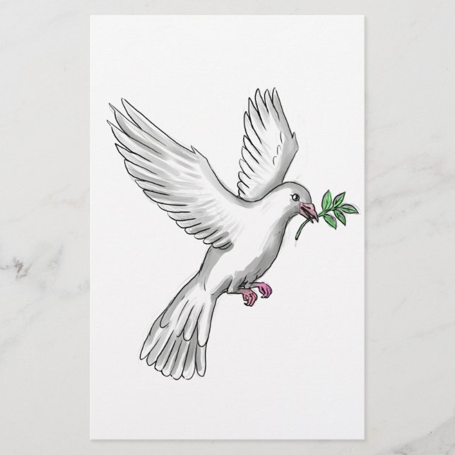 Tatouage à feuille d'olive de colombe (Devant)