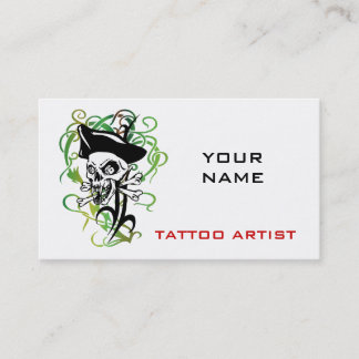 Tatouage Artiste Carte de visite Crâne Pirate