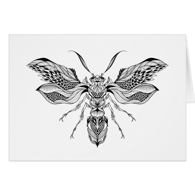 Tatouage d'Abeille-Guêpe (Devant horizontal)