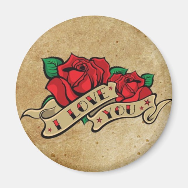 Tatouage Je t'aime Magnet Rose (Devant)