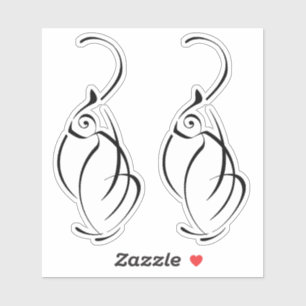 tatouage minimaliste de chat. 2 autocollants à bor