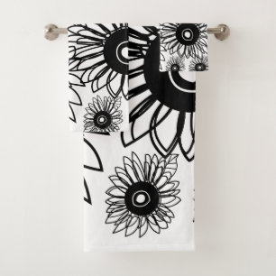 Tatouage Tournesol Floral Noir Blanc Tatouage Fleu