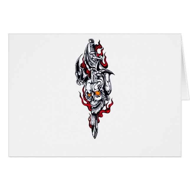 Tatouage tribal avec le crâne (Devant horizontal)