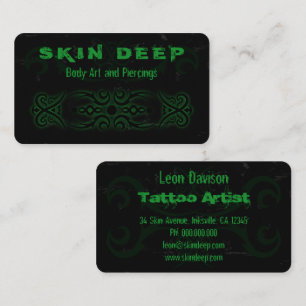Tatouage tribal Cartes de visite noirs et verts