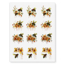 Tatouages découpés d'abeille à miel floraux faux r