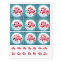 Tatouages Temporaires Poisson Rose Bisou