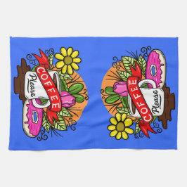 Tätowier Kaffee und Donut Geschirrtuch