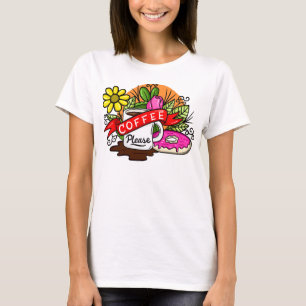 Tätowier Kaffee und Donut T-Shirt