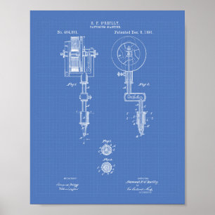 Tätowierender Patent-Kunst-Plan der Maschinen-189 Poster