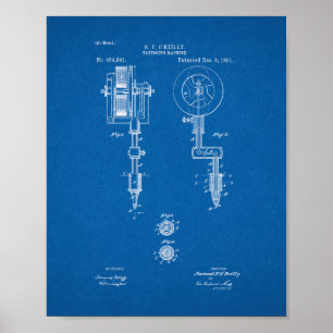 Tätowierendes Maschinen-Patent - Plan Poster