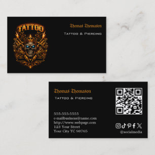 Tätowierer-QR-Code Visitenkarte