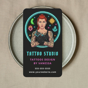 Tätowierer Tattoo-Studio Professioneller Tätowiere Visitenkarte