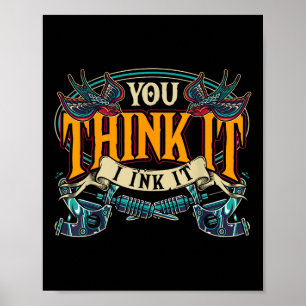 Tätowierer Tattooer Meister Tattooische Tinte Gif Poster