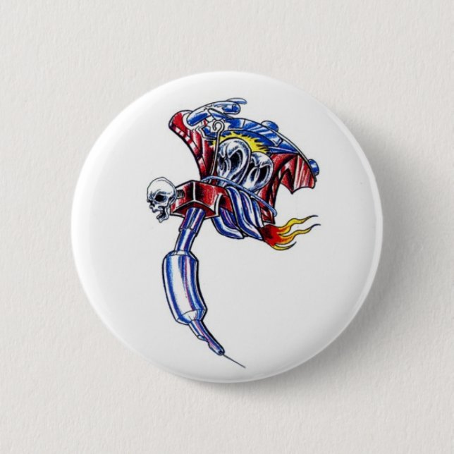 Tätowiermaschine Button (Vorderseite)