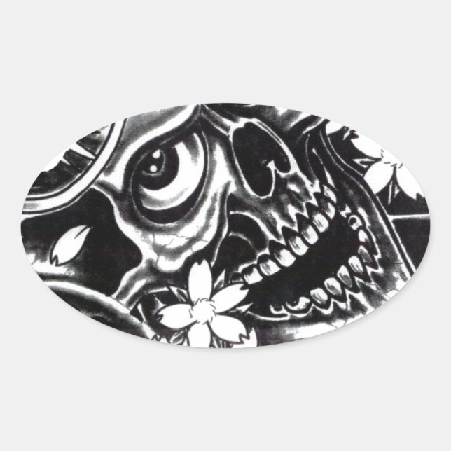 Tätowiermöwe Ovaler Aufkleber (Vorderseite)