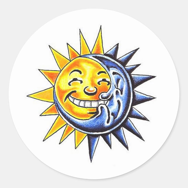 Tätowiersymbol für coolen Cartoon Runder Aufkleber (Vorderseite)