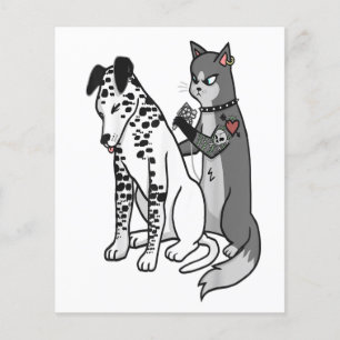Tätowierte Katze tätowierter Dalmatiner Cartoon Lu Flyer