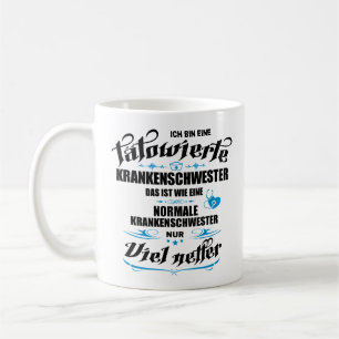 Tätowierte Krankenschwester Krankenpfleger Kaffeetasse