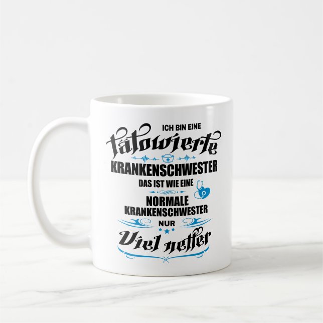 Tätowierte Krankenschwester Krankenpfleger Kaffeetasse (Links)