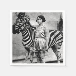 Tätowierte Zirkusdamen-und Zebra-Servietten Serviette