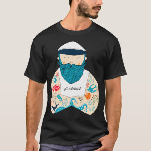 Tätowierter, bärtiger, skandinavischer Seemann. Ei T-Shirt