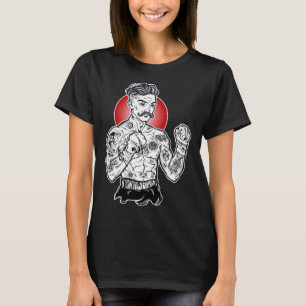 Tätowierter Kämpfer Box-Champion der alten Schule T-Shirt