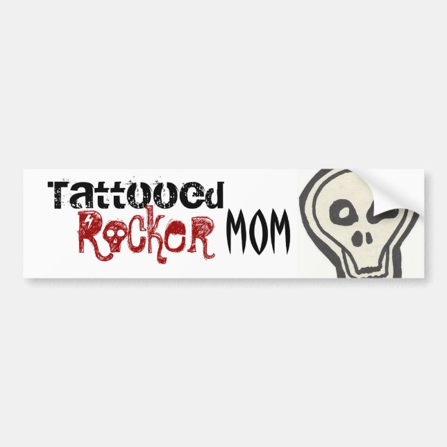 Tätowierter Rocker-Mama-Aufkleber Autoaufkleber (Vorne)