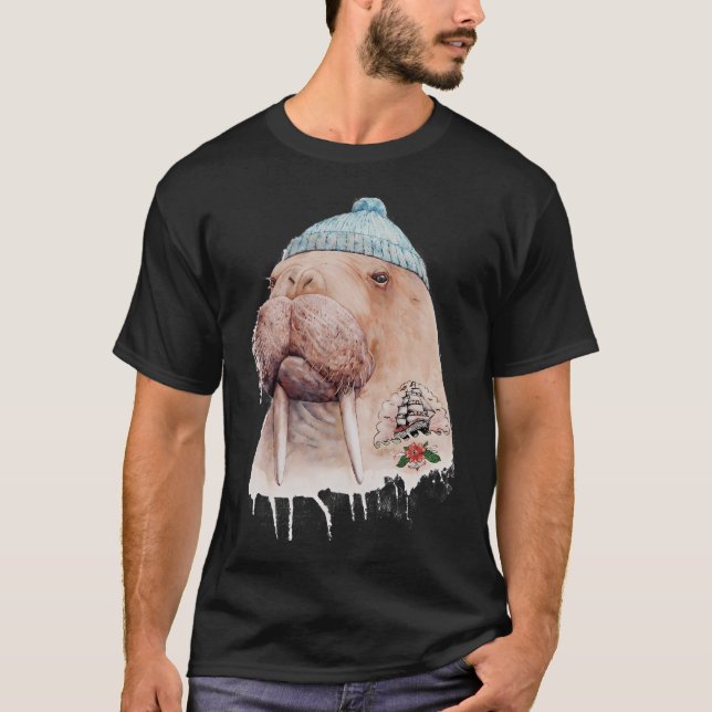 Tätowierter Walross T-Shirt (Vorderseite)