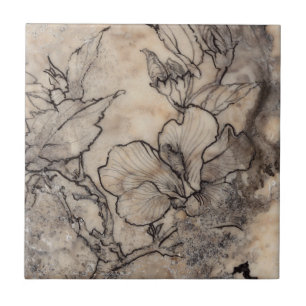 Tätowiertes Blumeni Fliese