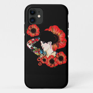 Tätowiertes Mädchen unter Mohnblumen Kunst von Lea Case-Mate iPhone Hülle