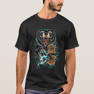 Tätowierung mit traditionellem Bären oben T-Shirt