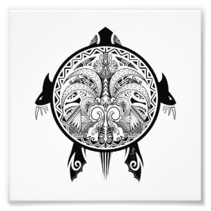 Tätowierung Tribal-Schildkröten-Schild Fotodruck