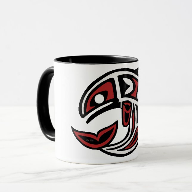 Tätowierung von Stammesfischen Tasse (Vorderseite Links)