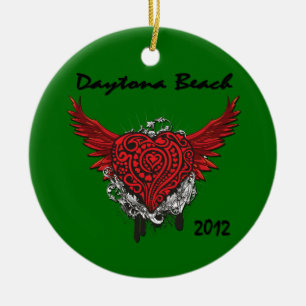Tätowierungs-Art-Herz-Verzierung Daytona Beach Keramik Ornament