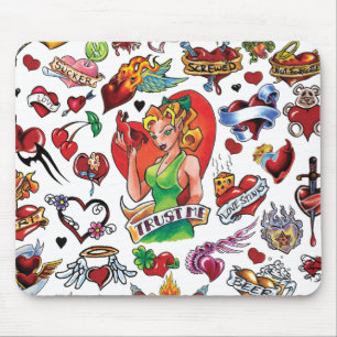 Tätowierungs-Herz Mousepad