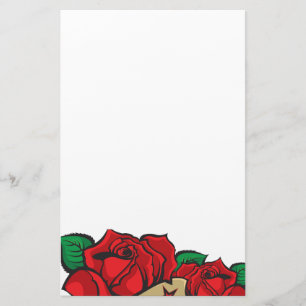 Tätowierungs-Rose stationär Briefpapier