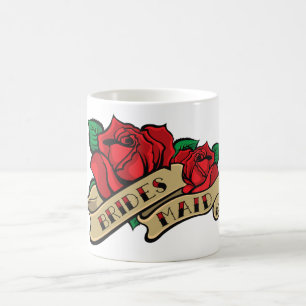 Tätowierungs-Rosen-Brautjungfern-Tasse Kaffeetasse